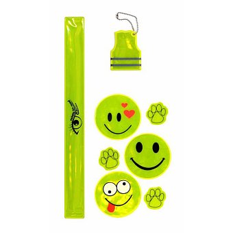 SET REFLEXNÍCH SAMOLEPEK - ŽLUTÉ, 10 KS