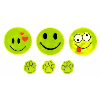 SET REFLEXNÍCH SAMOLEPEK - ŽLUTÉ, 10 KS