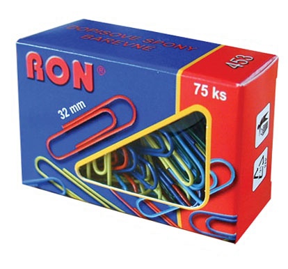 Barevné dopisní spony 32 mm kulaté RON 453B