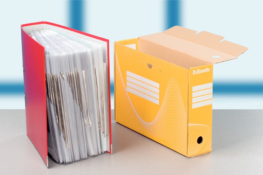 Archivační krabice žlutá 80 mm A4 Esselte