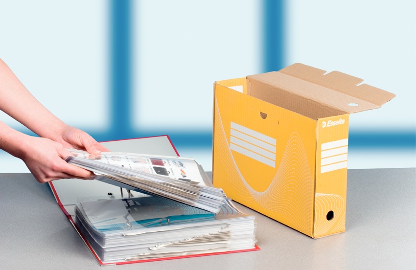 Archivační krabice žlutá 80 mm A4 Esselte