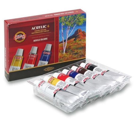 Barvy akrylové sada DELI 24 barev, 12ml EC12-24