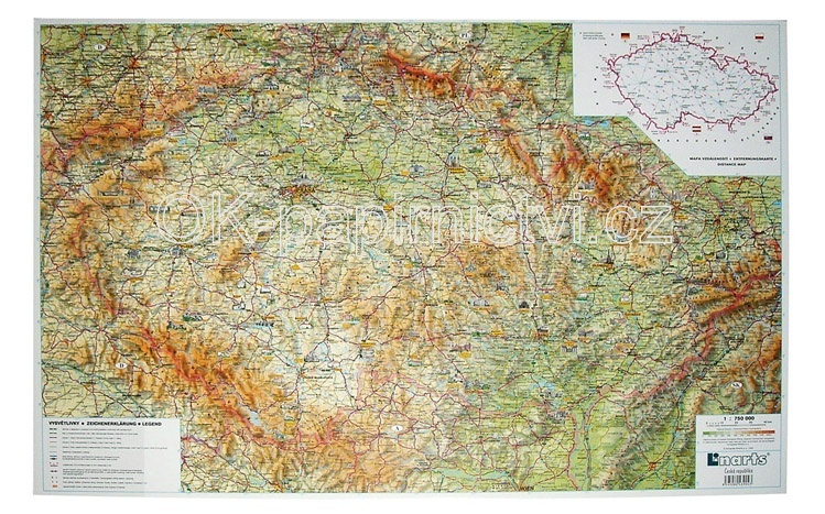 PODLOŽKA NA STŮL MAPA ČESKÉ REPUBLIKY - 60 X 40 CM