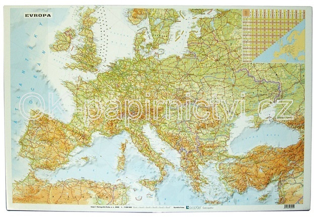 PODLOŽKA NA STŮL MAPA ČESKÉ REPUBLIKY - 60 X 40 CM