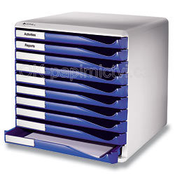 Box zásuvkový Leitz -10 zásuvek, modrý