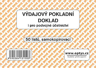 Výdajový pokladní doklad OP1315 i pro podvojné účetnictví, samokopírovací