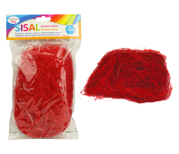 Dekorační sisal červený 30g