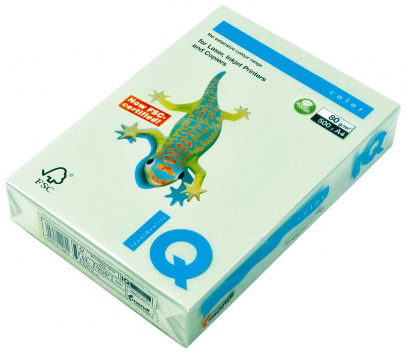 Barevný papír IQ ZR09 - A4 80g světle pastelově zelená 500 listů