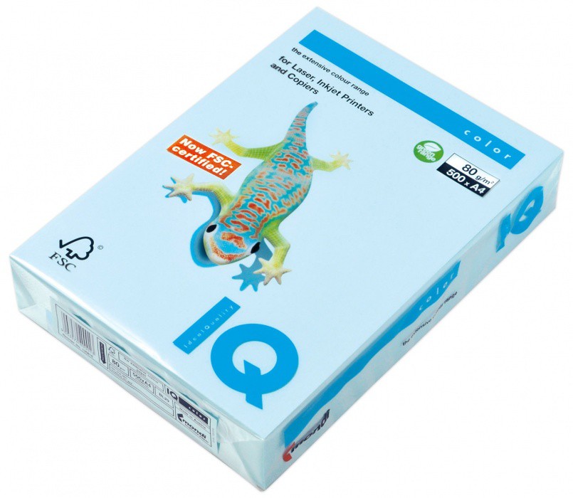 Barevný papír IQ ZR09 - A4 80g modrá světlá 500 listů