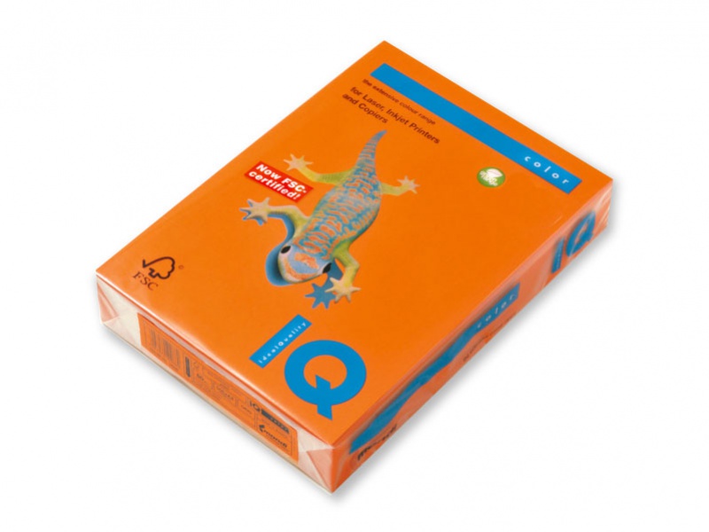 Barevný papír IQ ZR09 - A4 80g oranžová 500 listů