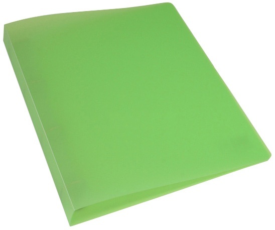 Pořadač 4-kroužkový A4 matný PP transparent zelený