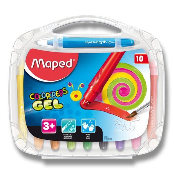 Gelové pastely 10 barev trojhranný úchop Maped