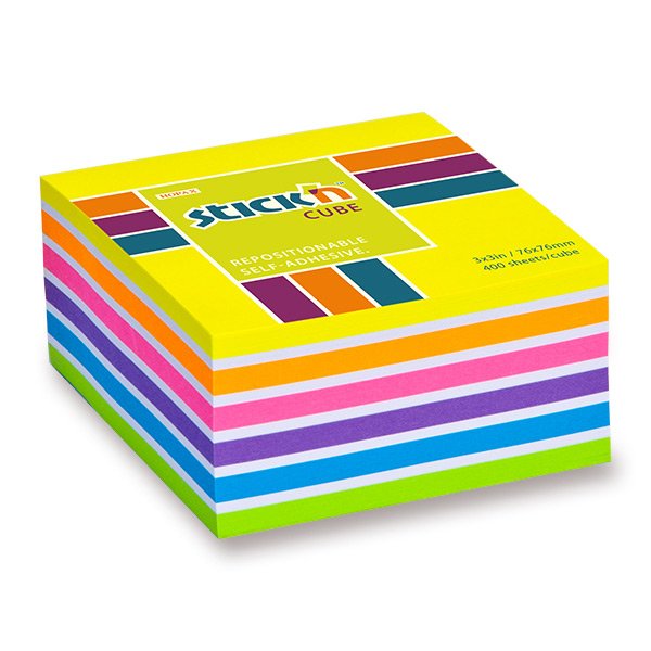 Samolepicí bloček mix barev 76x76 mm 400 listů Neon StickN