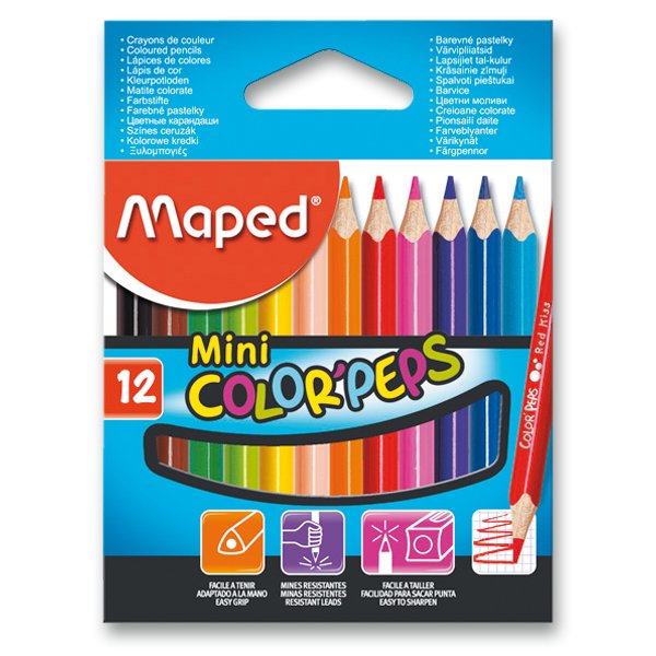Trojhranné pastelky 12 barev Maped Color Peps Mini