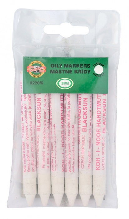 Křídy na sklo bílé 6 kusů Koh-i-noor