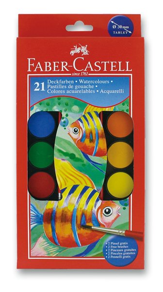 Vodové barvy 21 barev 30 mm Faber-Castell