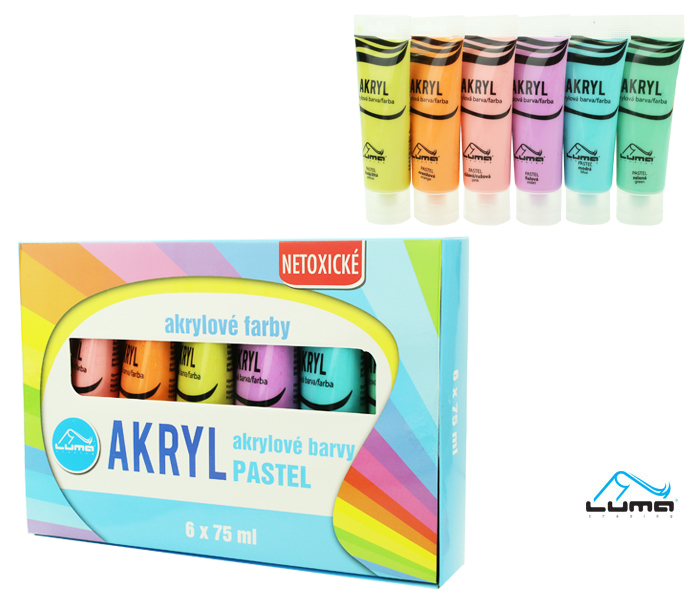 Barvy akrylové sada PASTEL LUMA 6 barev 75ml
