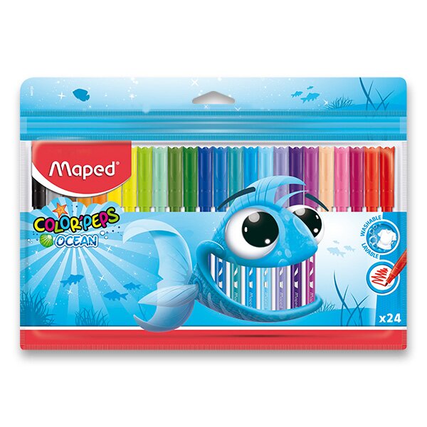 DĚTSKÉ FIXY MAPED COLOR'PEPS OCEAN - 24 BAREV
