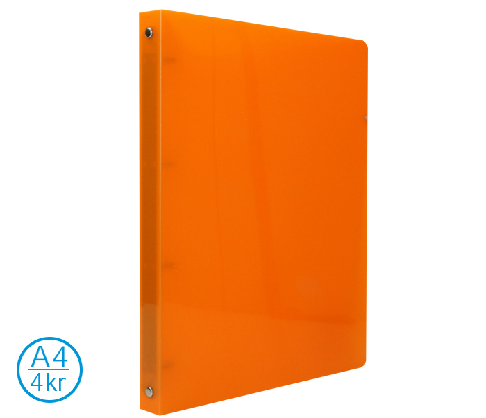 Pořadač LUMA A4 diagonální 4 kroužkový oranžový