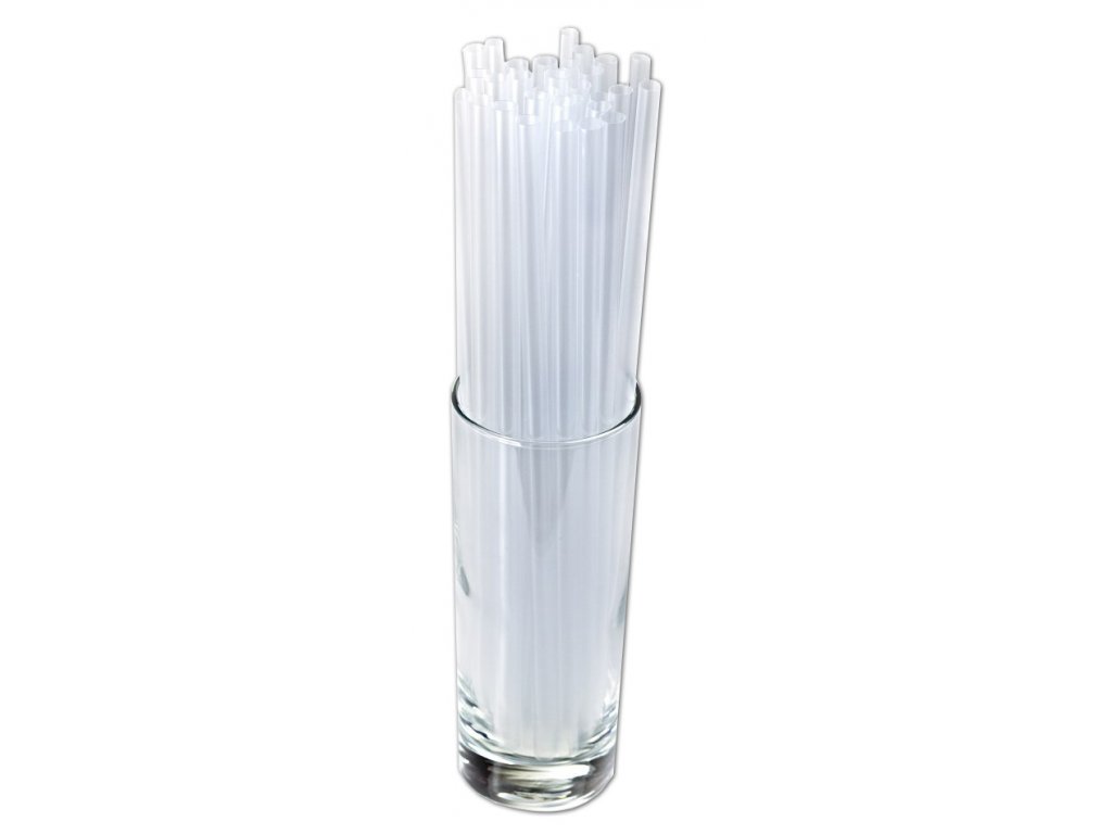 Slámky Jumbo znovu použitelné čiré 25.5cm 150ks