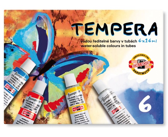 Temperové barvy sada 6 ks Koh-i-noor