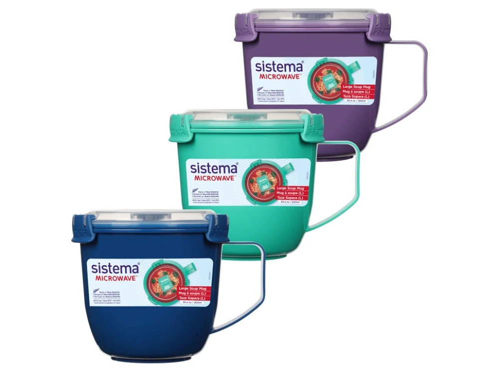 Sistema Dělený svačinový box Lunch Bento s nádobou na jogurt a 2 tácky 1,65 l, mix barev