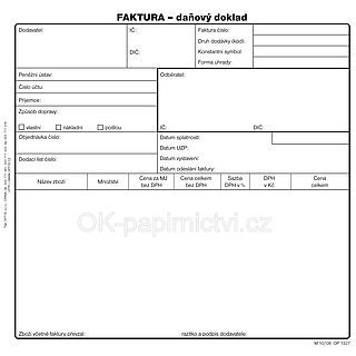 Faktura OP1327, 21 x 20, 50 listů, samopropisovací, nečíslovaná