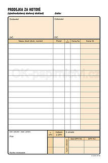 Prodejka za hotové OP1088, A5, samopropisovací, 100 listů