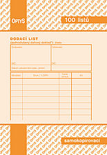 Dodací list OP 1078, A6, 100 listů samopropisovací, nečíslovaný