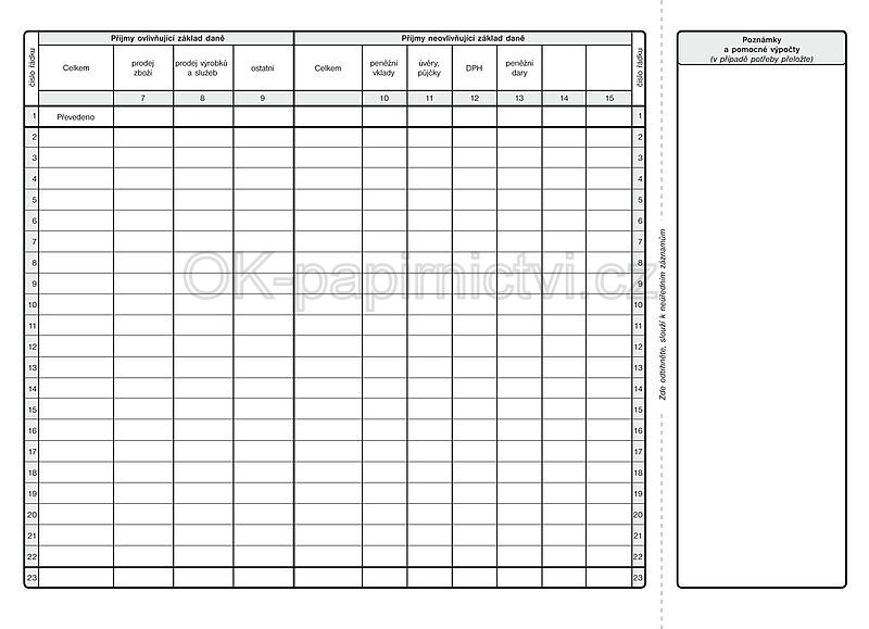 Daňová evidence podrobná pro plátce DPH - OP1023