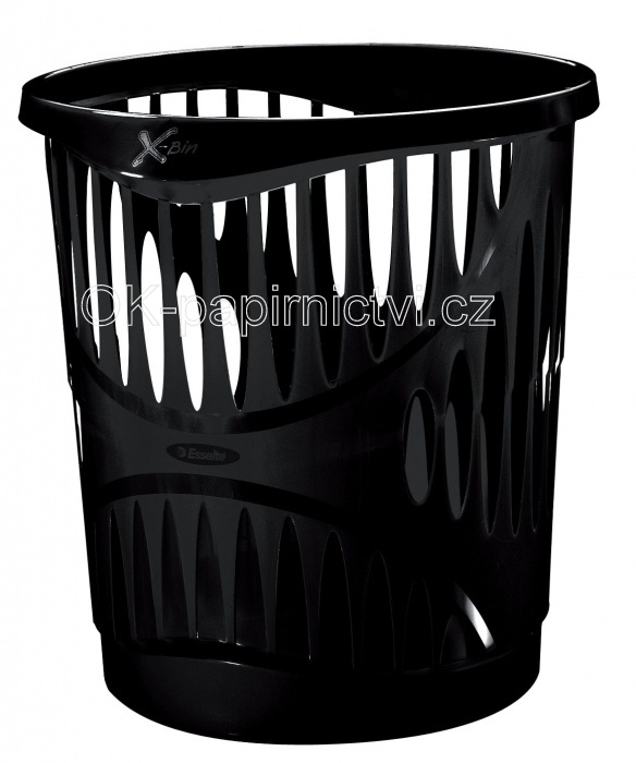 Odpadkový koš plastový černý, děrovaný - 13,5 l