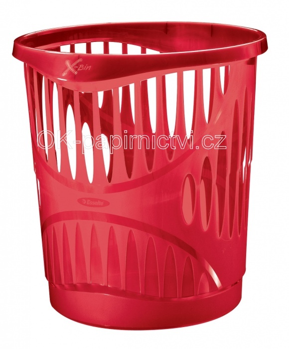 Odpadkový koš plastový červený, děrovaný - 13,5 l