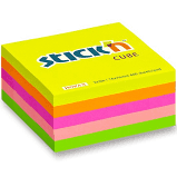 opax samolepící kostky Regular Cube, rozměr 76x76 mm, neonový mix, 400 lístků