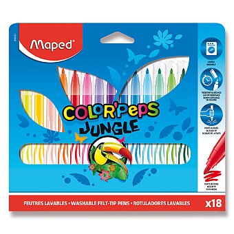 DĚTSKÉ FIXY MAPED COLOR'PEPS JUNGLE - 18 BAREV