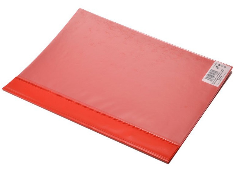 Rychlovazač plastový A4 pevný s kapsou- červený