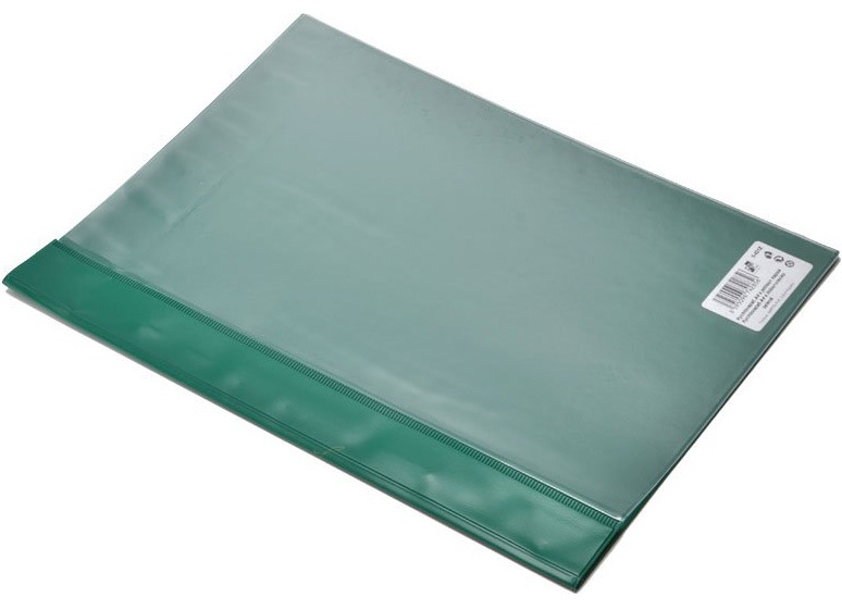 Rychlovazač plastový A4 pevný s kapsou- zelený