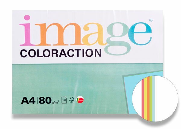 BAREVNÝ PAPÍR IMAGE COLORACTION - MIX PASTEL - 80 G, 5 X 20 LISTŮ