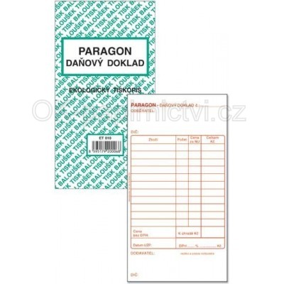 Baloušek paragon daňový doklad ET 010