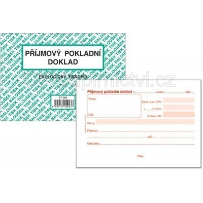 Baloušek příjmový pokladní doklad A6 ET 020