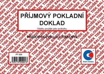 Baloušek příjmový pokladní doklad pro podvojné účetnictví A6 samopropis PT030