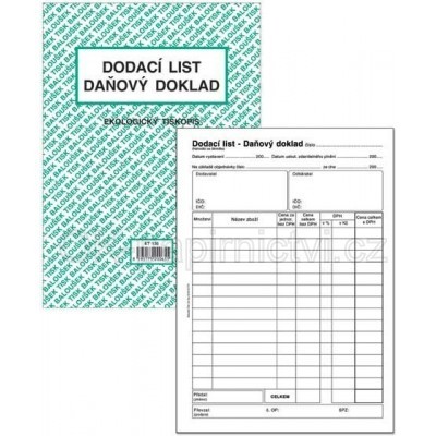 Baloušek dodací list - daňový doklad A5 ET 130