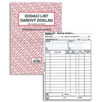 Baloušek dodací list - daňový doklad A5 samopropis PT140