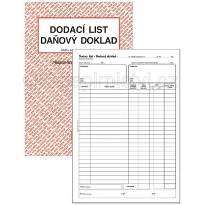 Baloušek dodací list - daňový doklad A4 samopropis PT150