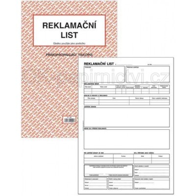 Baloušek reklamační list A4 samopropis PT195