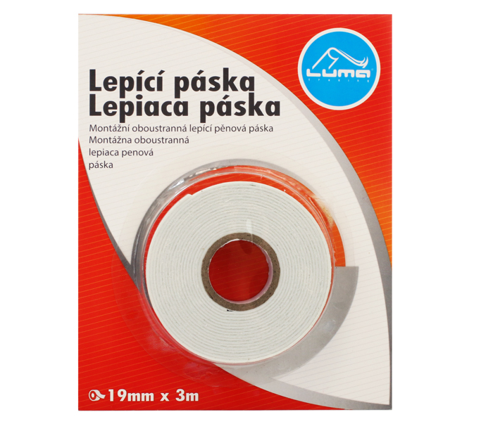 Lepící páska oboustranná montážní 19mm x 3m LUMA