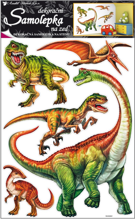 Dekorace na zeď Dinosauři - 70 x 42
