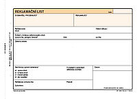 Reklamační list OP 1254, A5, 100 listů samopropisovací, nečíslovaný