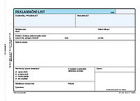 Reklamační list  OP1284, A5, 100 listů nepropisující, nečíslovaný