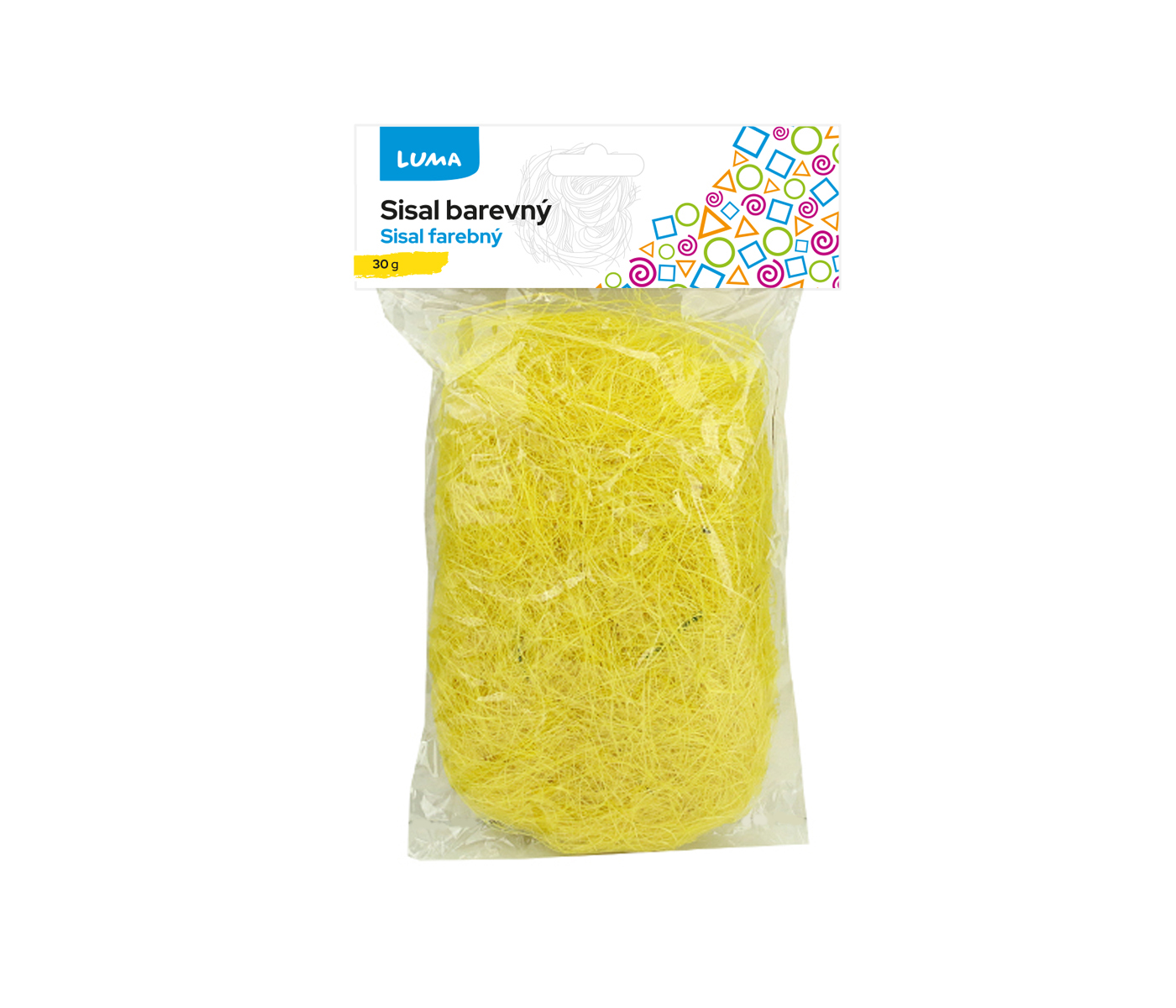 Dekorační sisal žlutý 30g