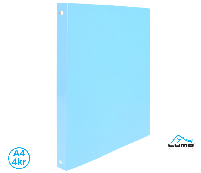 Pořadač LUMA A4 pastel 4 kroužkový modrý